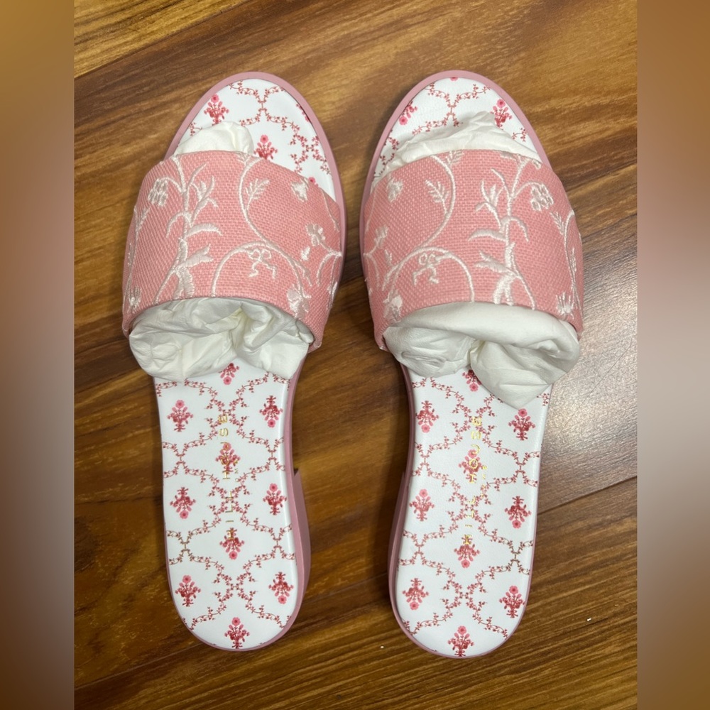Hill House - The City Slide in Pink Embroidery - NWT SIZE 36 MSRP $250 - Picture 2 of 6